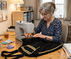woman sewing